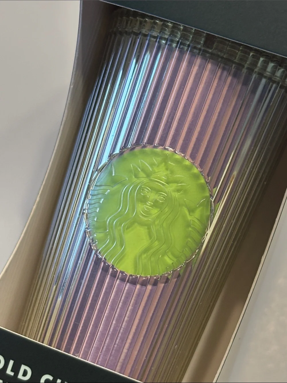 Starbucks 2025 Lime Green and Purple Pleated Cold Cup Key Chain - Picture 3 of 8